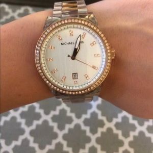 Michael Kors clear and gold watch